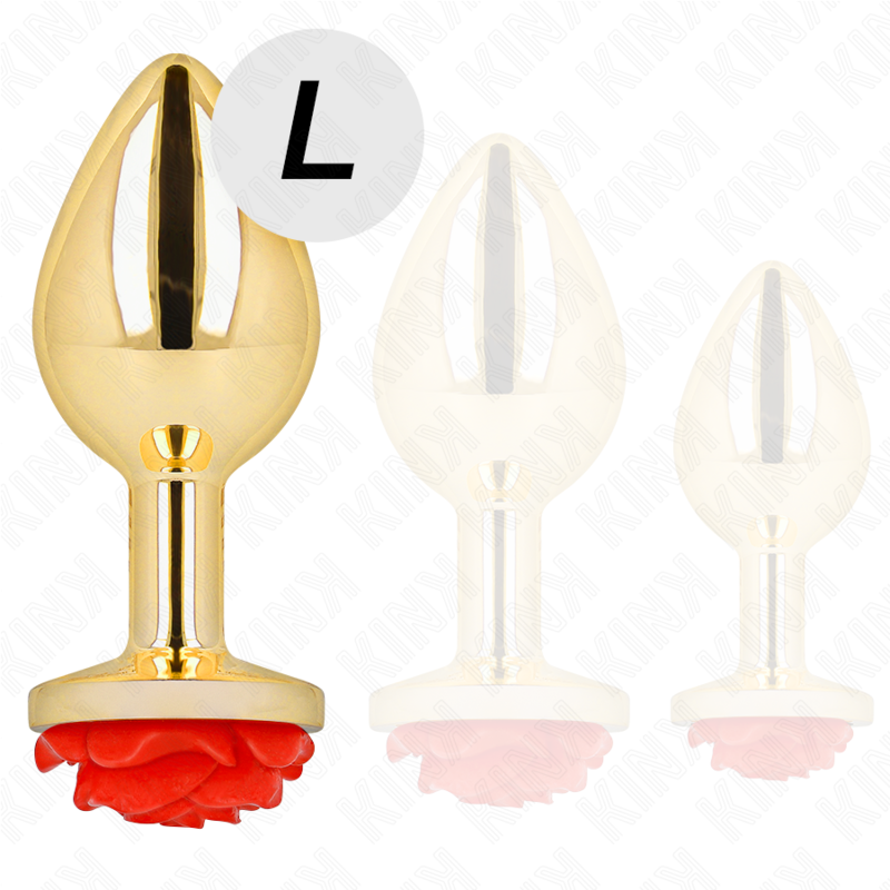 KINK - GOUDEN ROZENROOD ANAAL PLUG MAAT L