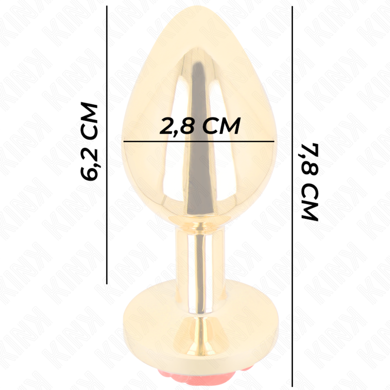 KINK - GOUDEN ROZENROOD ANAAL PLUG MAAT S