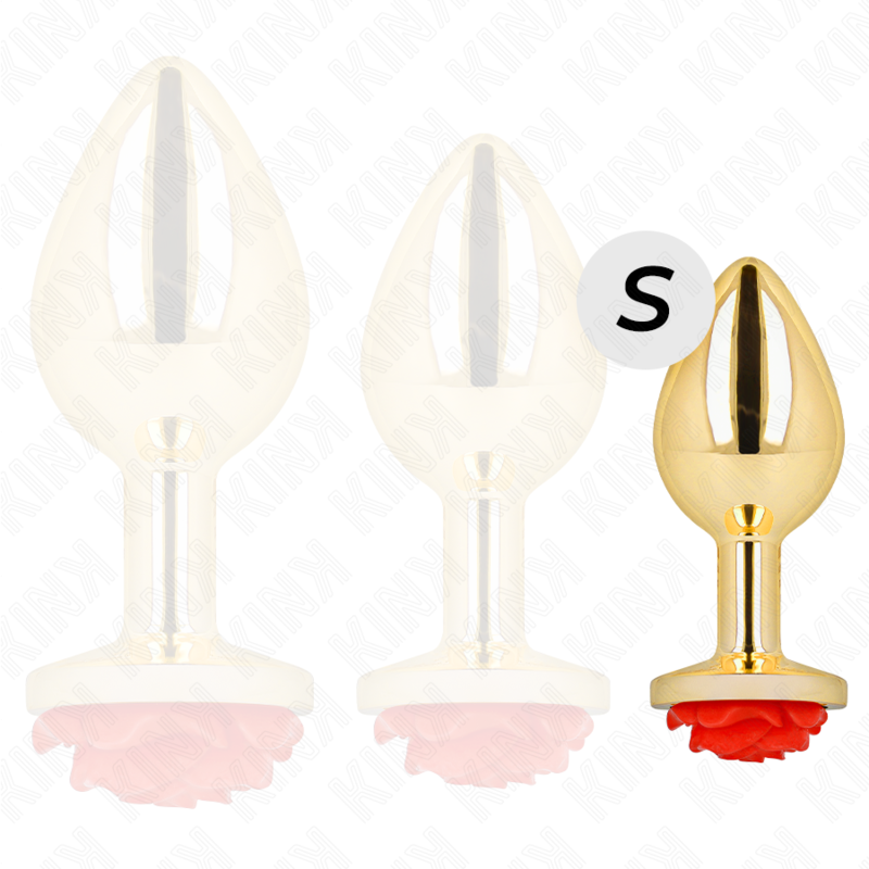 KINK - GOUDEN ROZENROOD ANAAL PLUG MAAT S