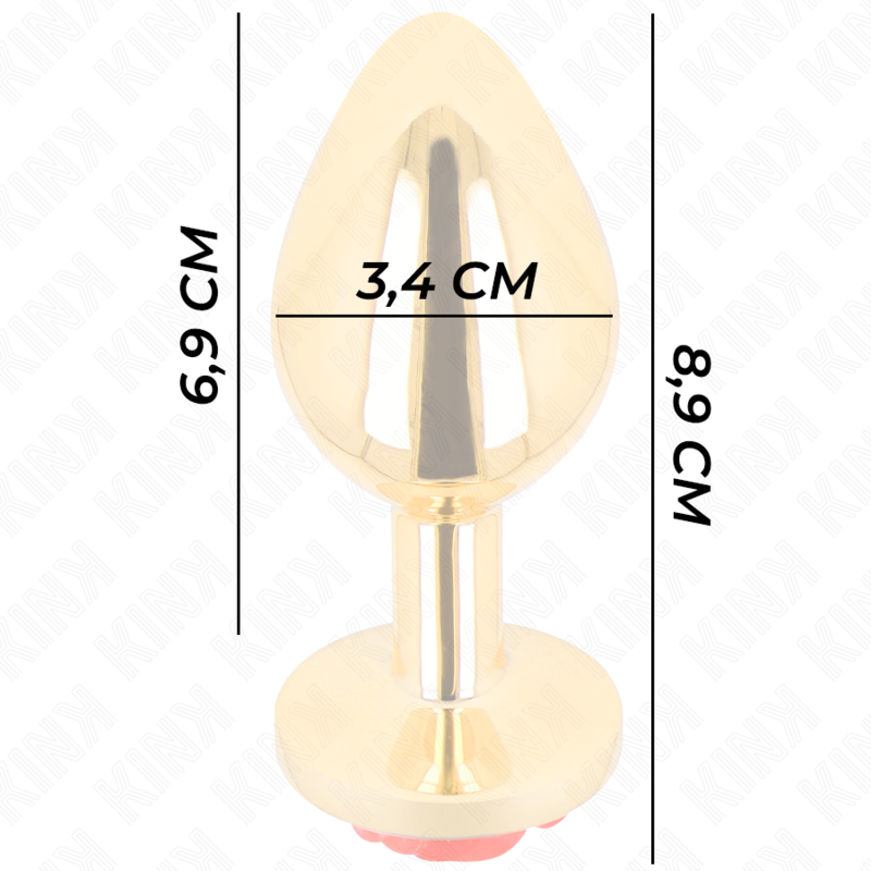 KINK - GOUDEN ROZENROOD ANAAL PLUG MAAT M