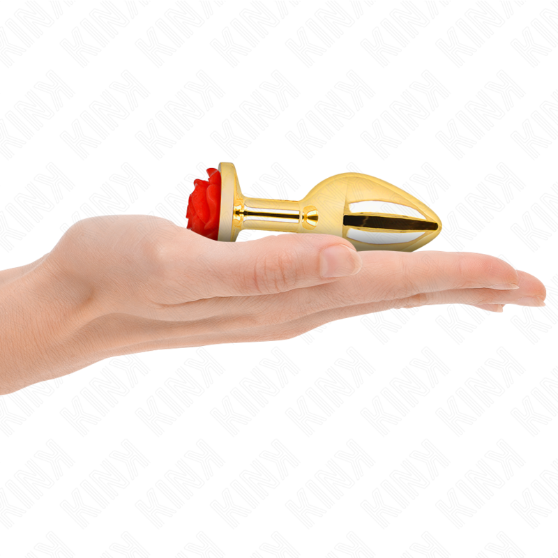 KINK - GOUDEN ROZENROOD ANAAL PLUG MAAT M
