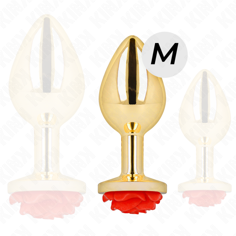KINK - GOUDEN ROZENROOD ANAAL PLUG MAAT M