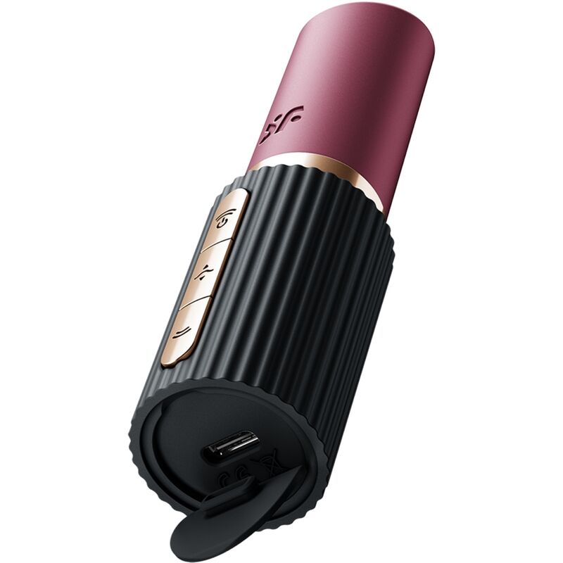 SATISFYER - PRO 2 KISS CLITORALE STIMULATOR MET GOLVEN, GARNET/ZWART