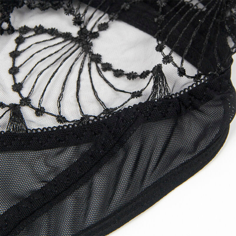 SUBBLIME - 955229 TRANSPARANTE BODY MET ZWARTE HOLLE KANT L/XL