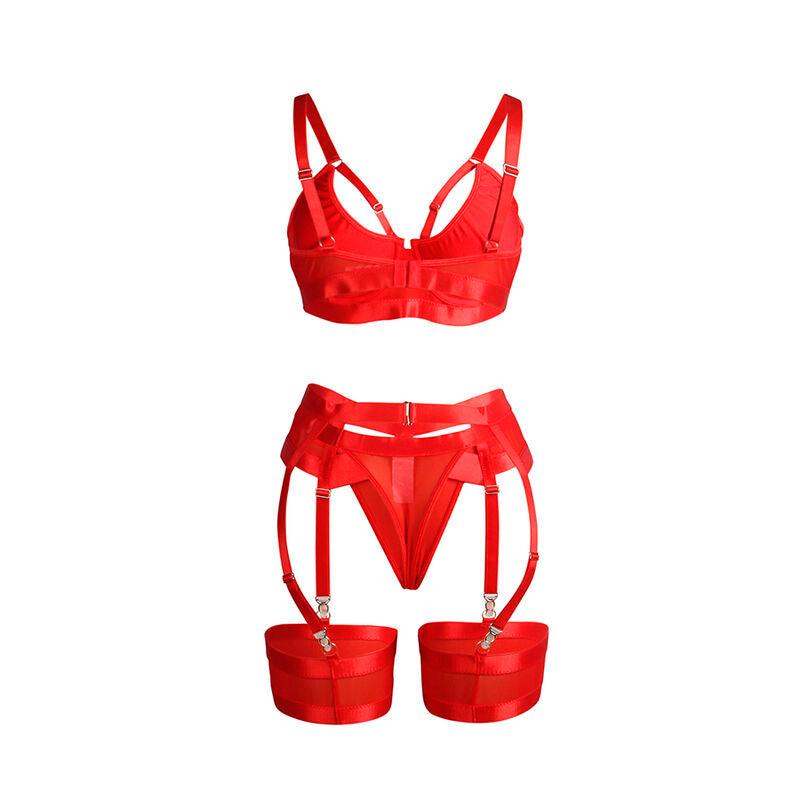 SUBBLIME - 955267 RODE BONDAGE BH EN KOUSENBANDENSET L/XL
