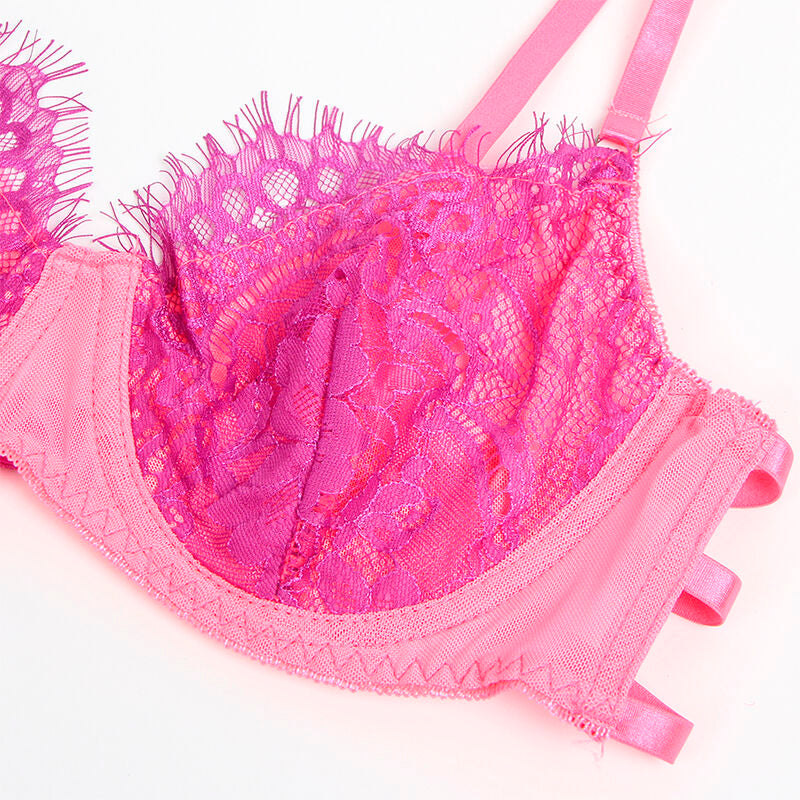 SUBBLIME - 955359 KANTEN BH EN KORRELSET ROZE EN PAARS S/M