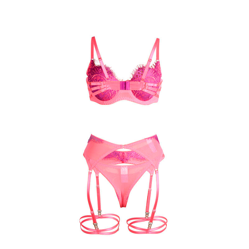 SUBBLIME - 955359 KANTEN BH EN KORRELSET ROZE EN PAARS S/M