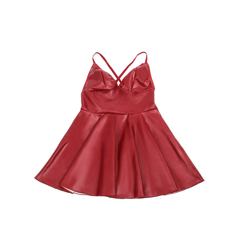 SUBBLIME - 955403 BORDEAUX LEREN BANDJES JURK L/XL