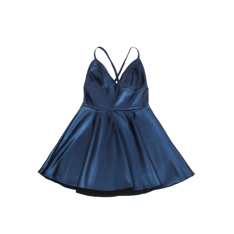SUBBLIME - 955427 BLAUWE LEDEREN BANDJES JURK L/XL