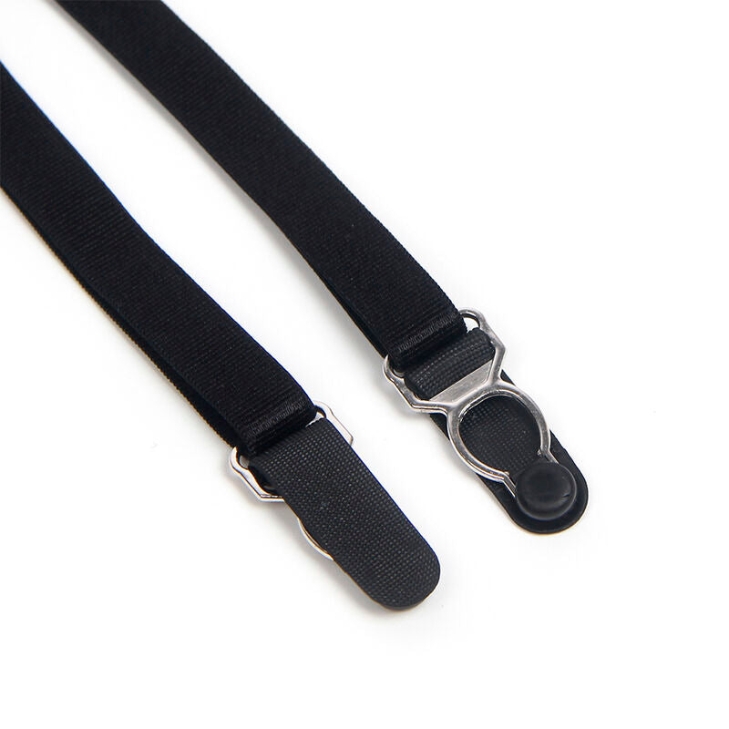 SUBBLIME - 955496 KANTEN BODYSUIT MET STRIKJES EN KOUSENBANDEN S/M ZWART S/M