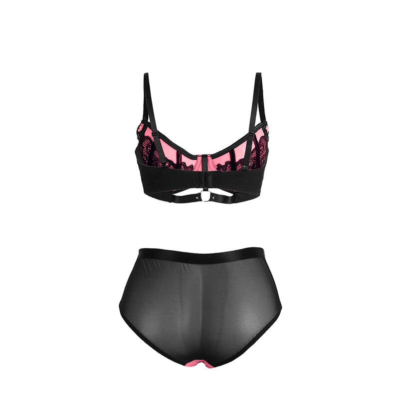 SUBBLIME - 955588 ROZE LAKLEDEREN MESH RITS BH SET L/XL
