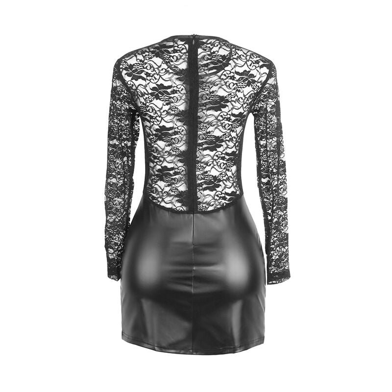 SUBBLIME - 955595 JURK MET LANGE MOUWEN EN ZWART KANT S/M