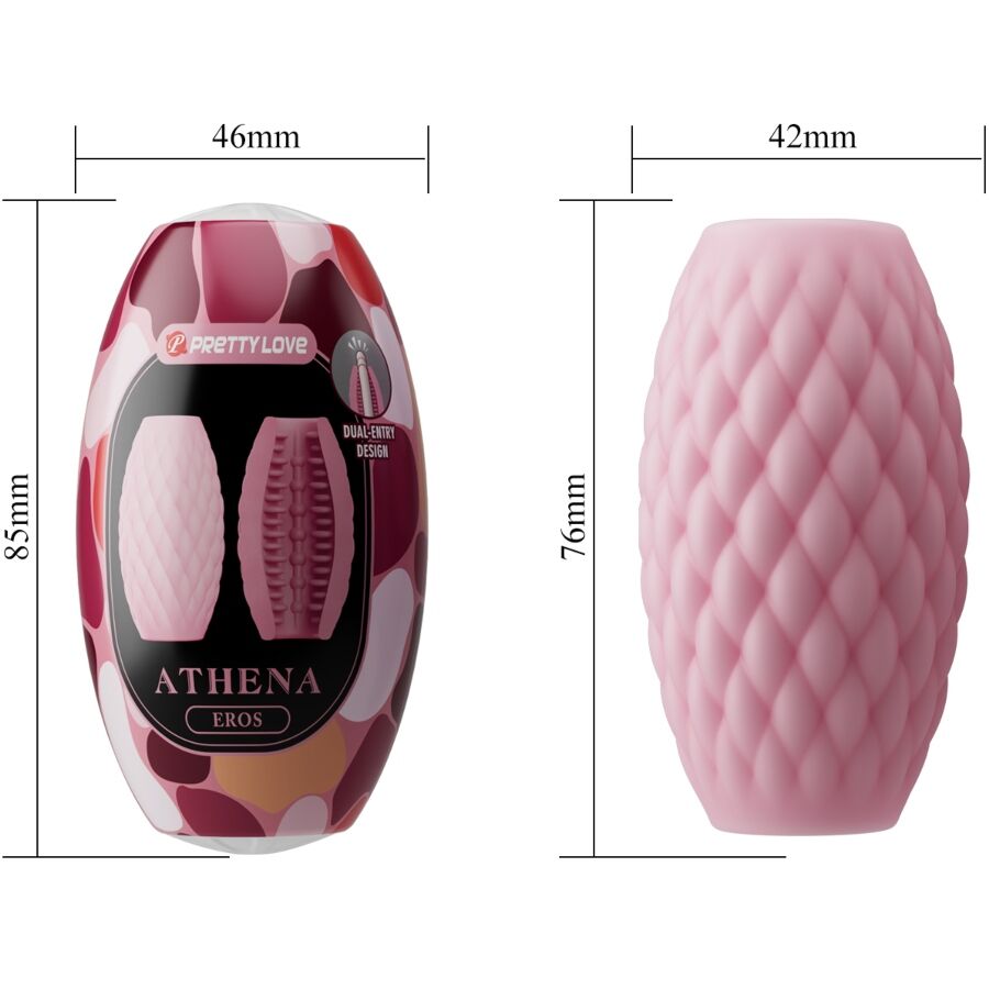 PRETTY LOVE - ATHENA EROS ROZE SILICONEN MANNELIJKE MASTURBATOR