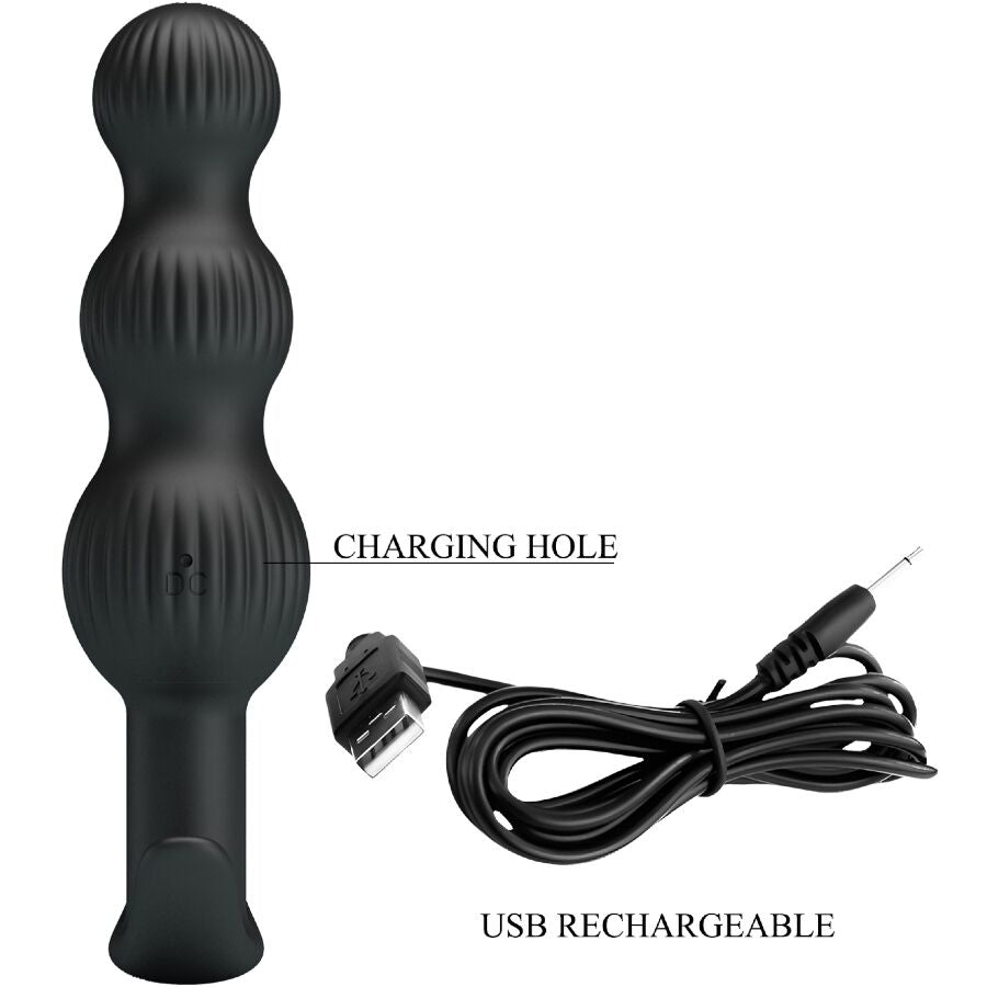 PRETTY LOVE - SIDNEY ANALE VIBRATOR 10 VIBRATIES ZWART
