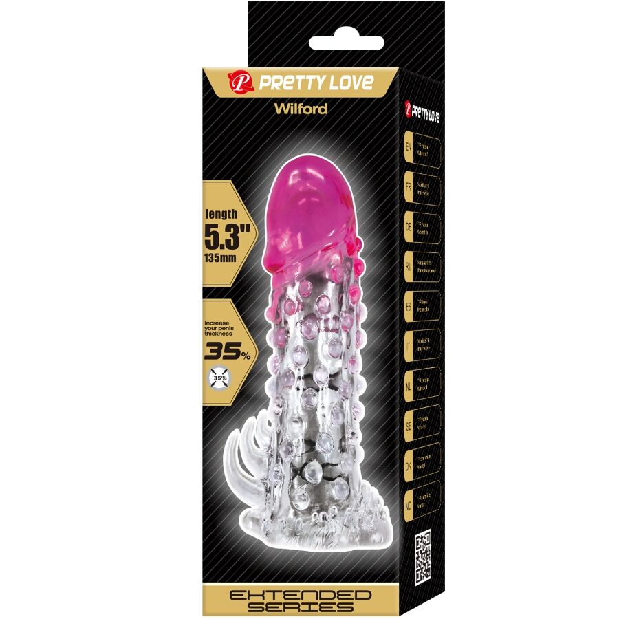 PRETTY LOVE - WILFORD REALISTISCHE VERGROTINGSHEATH MET RELIËF ROZE PENIS