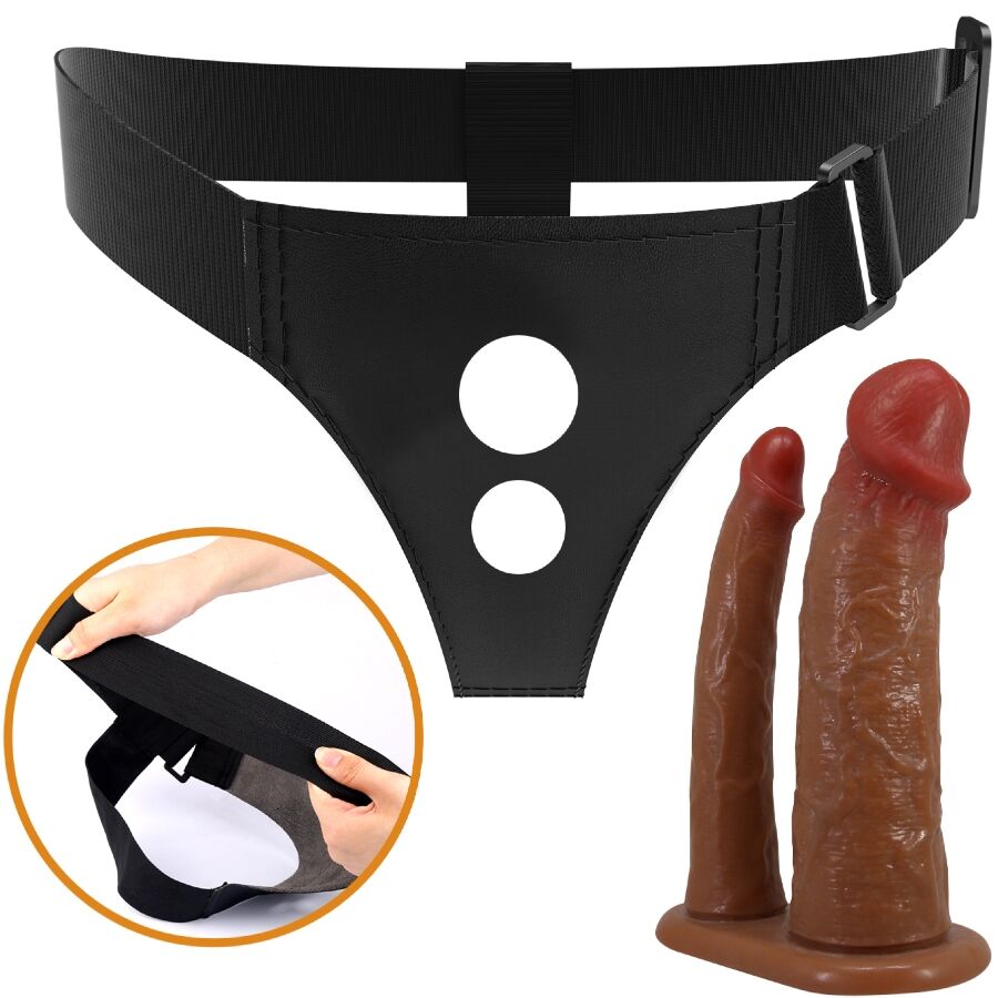 PRETTY LOVE - KEAVEN HARNESS BRIEFS UNIVERSAL &amp; COMFORTABLE DUBBEL DILDO