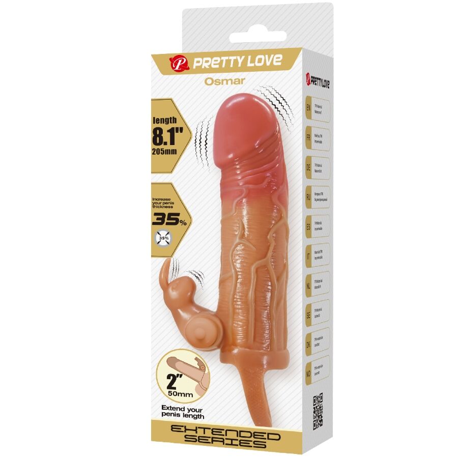 PRETTY LOVE - OSMAR PENIS SLEEVE + VIBRERENDE CLITORALE STIMULATOR
