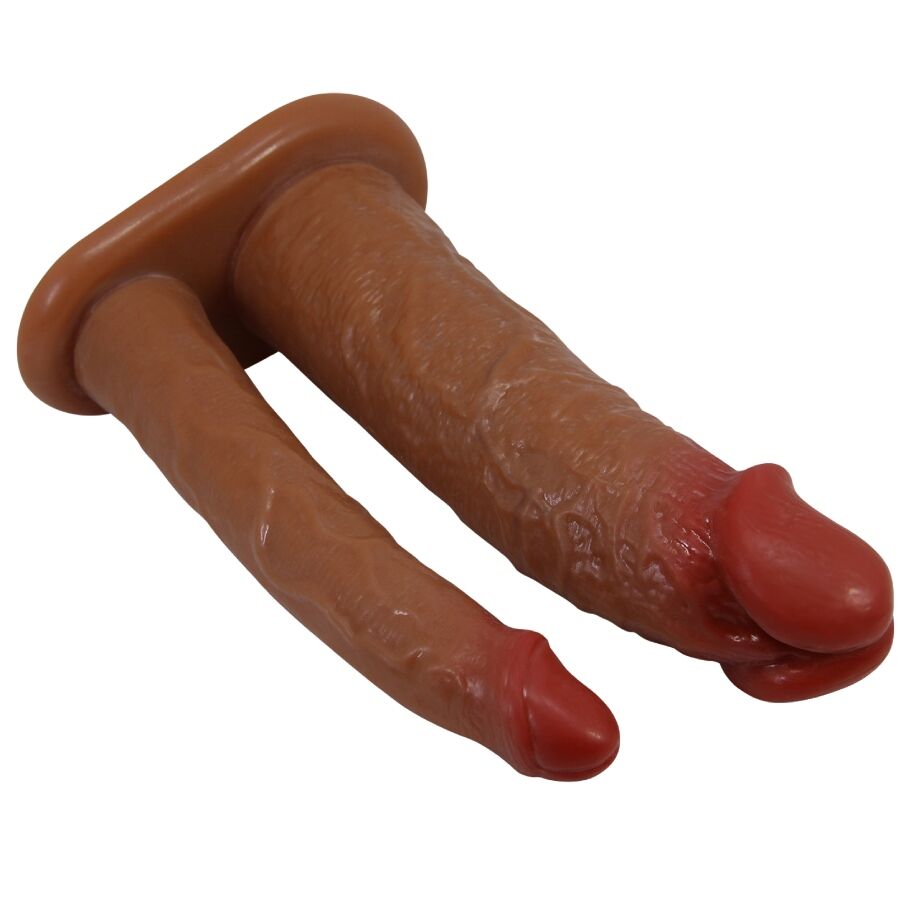 PRETTY LOVE - YAIRON DUBBELE PENIS MOUW MET 4 CM VERLENGING MULATTO