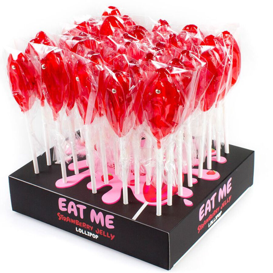 SECRETPLAY - DIVERSE DISPLAY VAN AARDBEI VAGINA LOLLY'S, 40 STUKS
