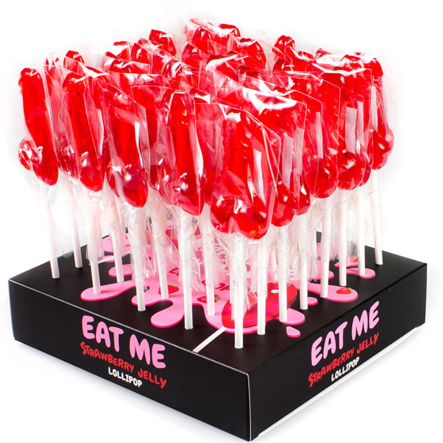 SECRETPLAY - DIVERSE DISPLAY VAN AARDBEI-PENISLOLLIES, 40 STUKS