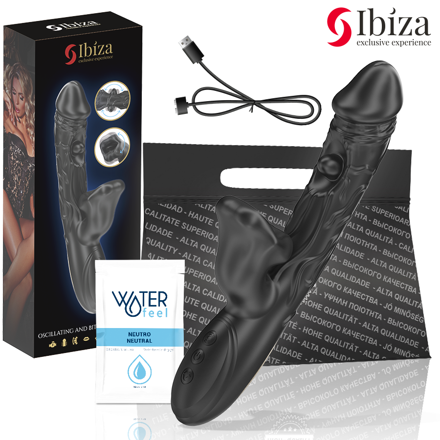 IBIZA - CLITORALE VIBRATOR EN STIMULATOR MET BIJTENDE EFFECT EN ROTATIE