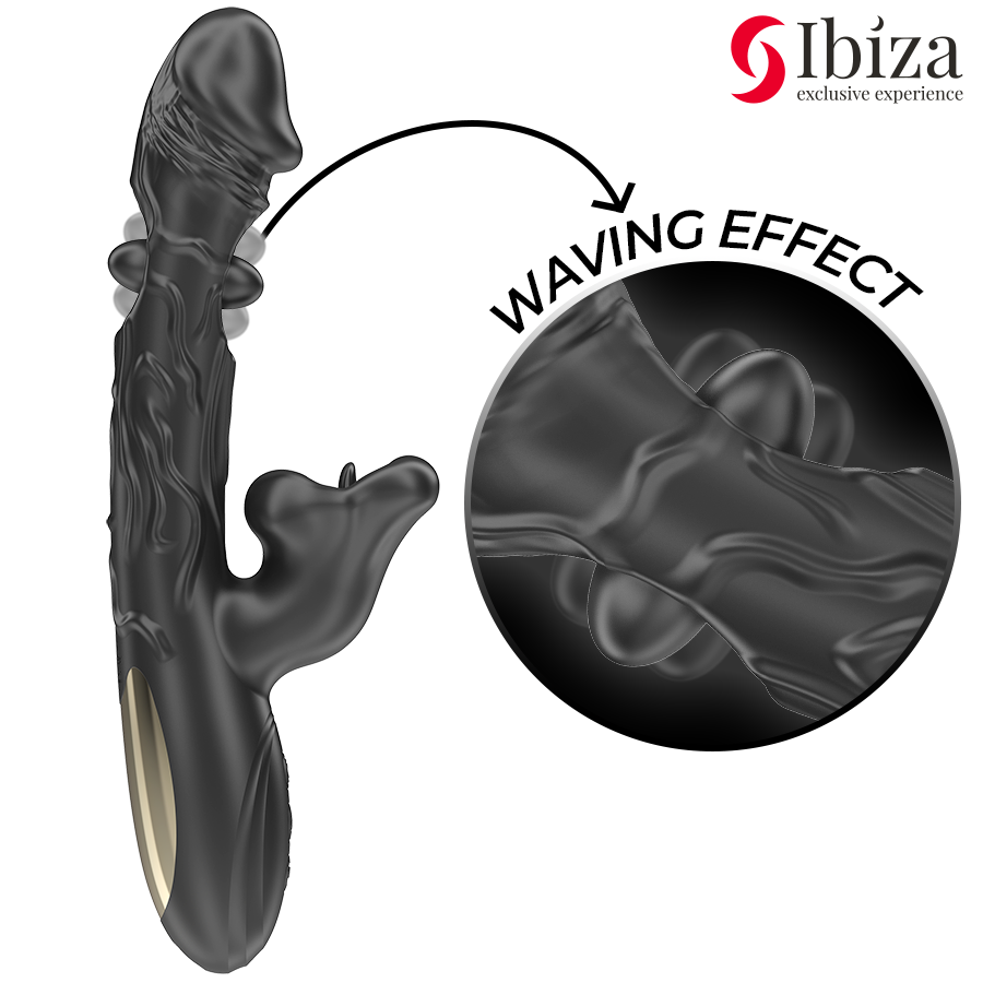 IBIZA - CLITORALE VIBRATOR EN STIMULATOR MET BIJTENDE EFFECT EN ROTATIE