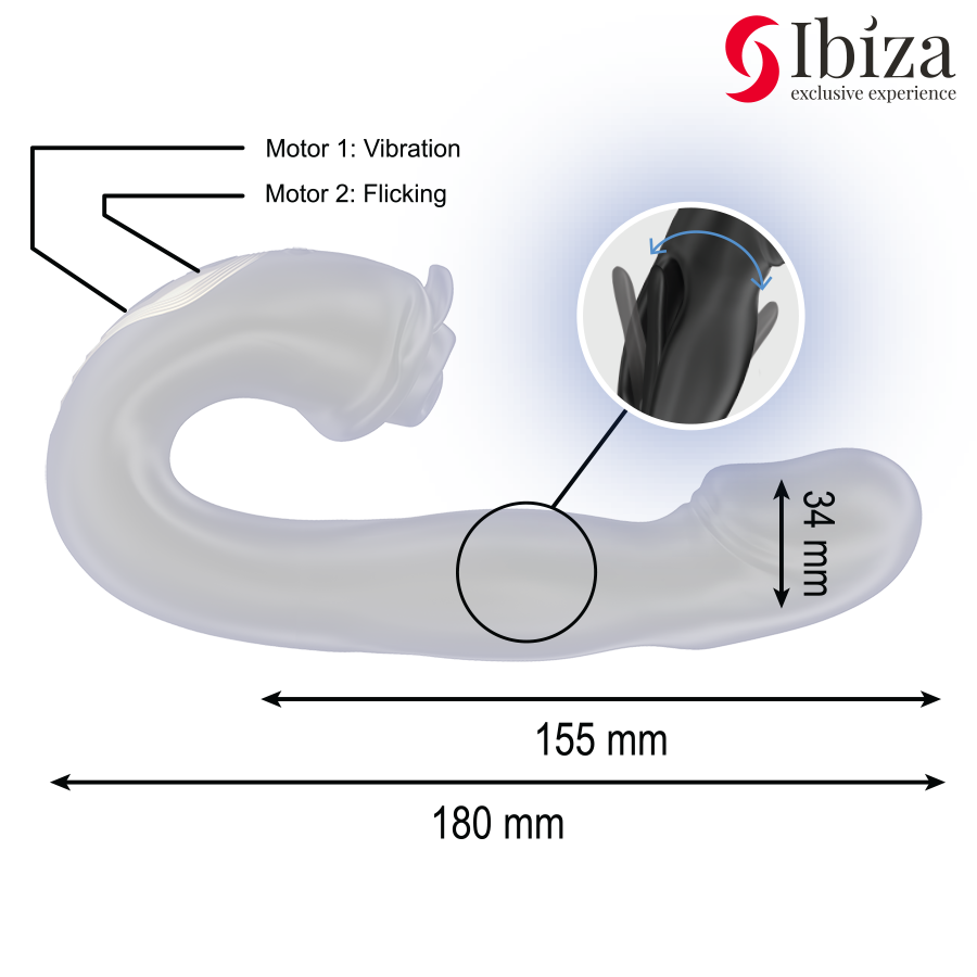 IBIZA - ROSE VIBRATOR MET OSCILLEREND EFFECT EN CLITORALE STIMULATOR