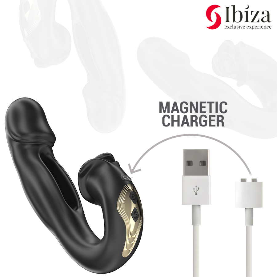 IBIZA - ROSE VIBRATOR MET OSCILLEREND EFFECT EN CLITORALE STIMULATOR