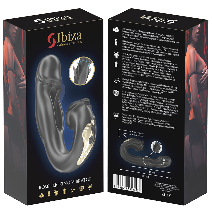 IBIZA - ROSE VIBRATOR MET OSCILLEREND EFFECT EN CLITORALE STIMULATOR