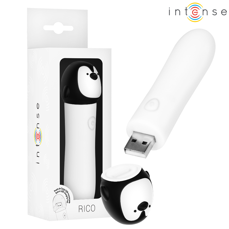 INTENSE - RICO BULLET VIBRERENDE PINGUÏN USB OPLAADBAAR 10 X 2.2 CM