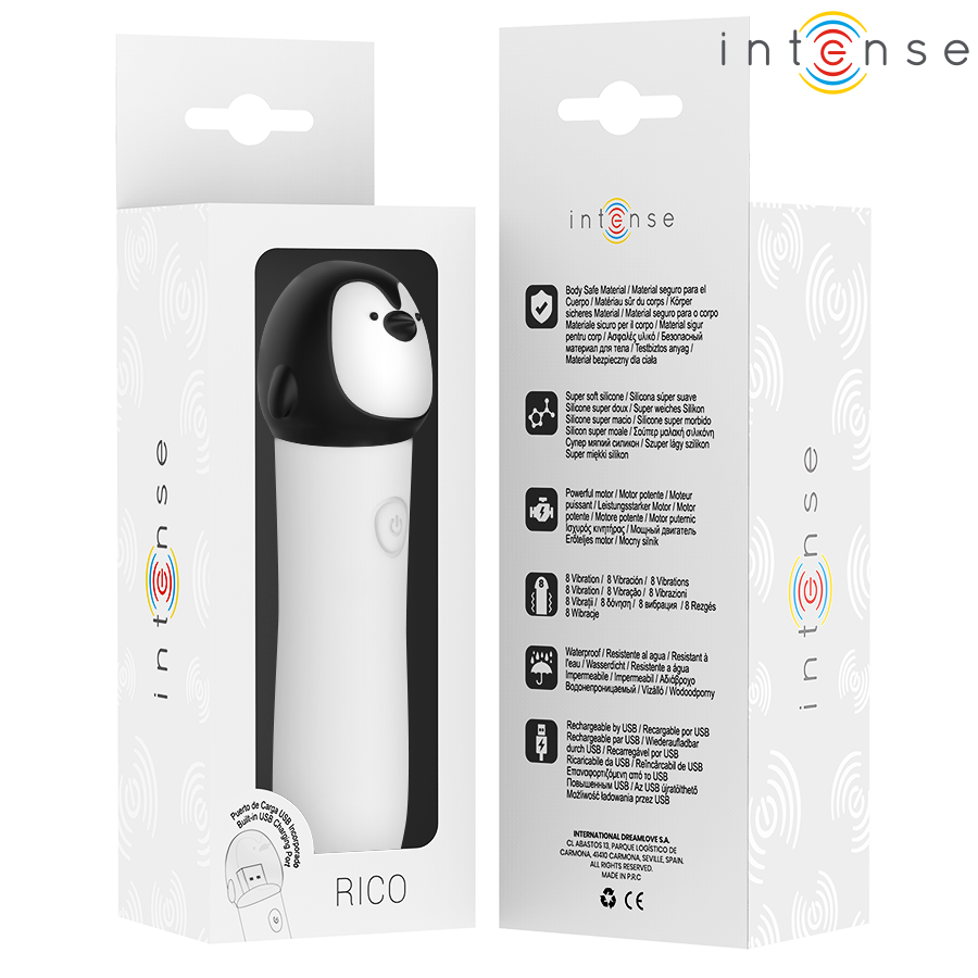 INTENSE - RICO BULLET VIBRERENDE PINGUÏN USB OPLAADBAAR 10 X 2.2 CM