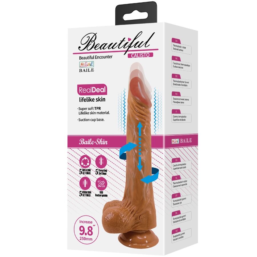DANCE - CALISTO REALISTISCHE DILDO 25 CM NATUURLIJK