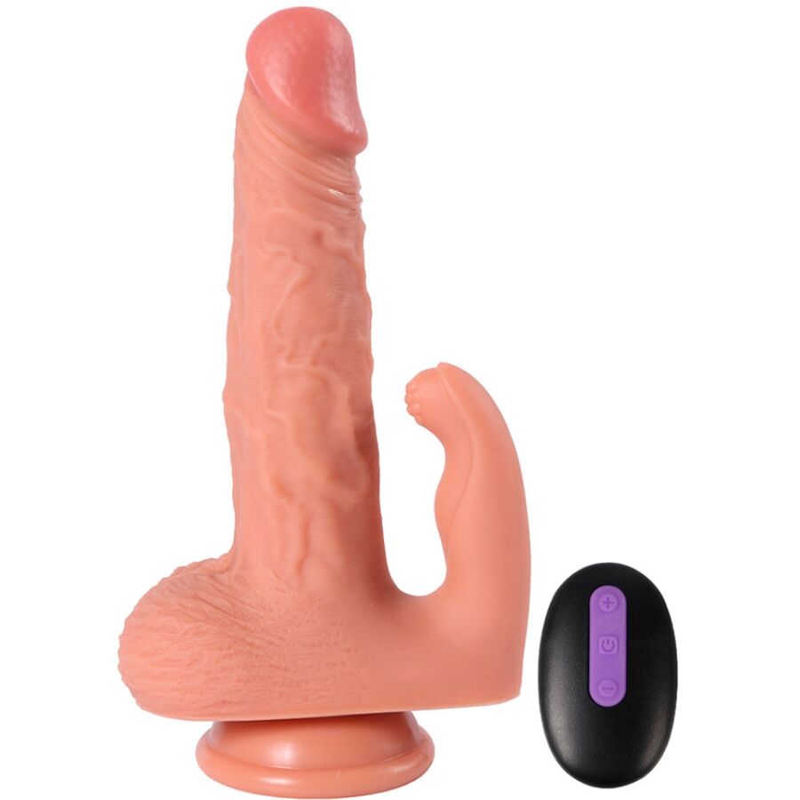 SHEQU - HAYDEN DILDO EN CLITORALE STIMULATOR MET VIBRATIE EN AFSTANDSBEDIENING 16 CM