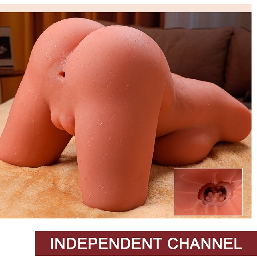 XISE - MIAH LADY BOY VROUWELIJKE TORSO MET VIBRERENDE EN STUWENDE DILDO 55 CM