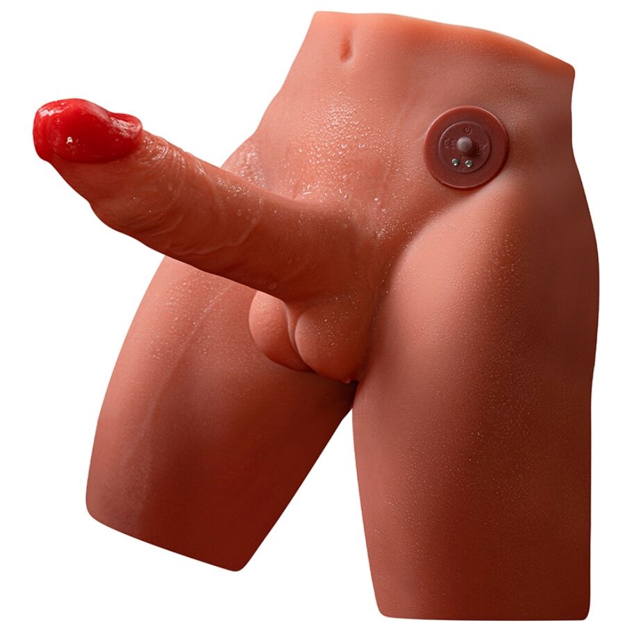XISE - JASON REALISTISCHE DILDO MASTURBATOR MET STOOT EN VIBRATIE 17 CM