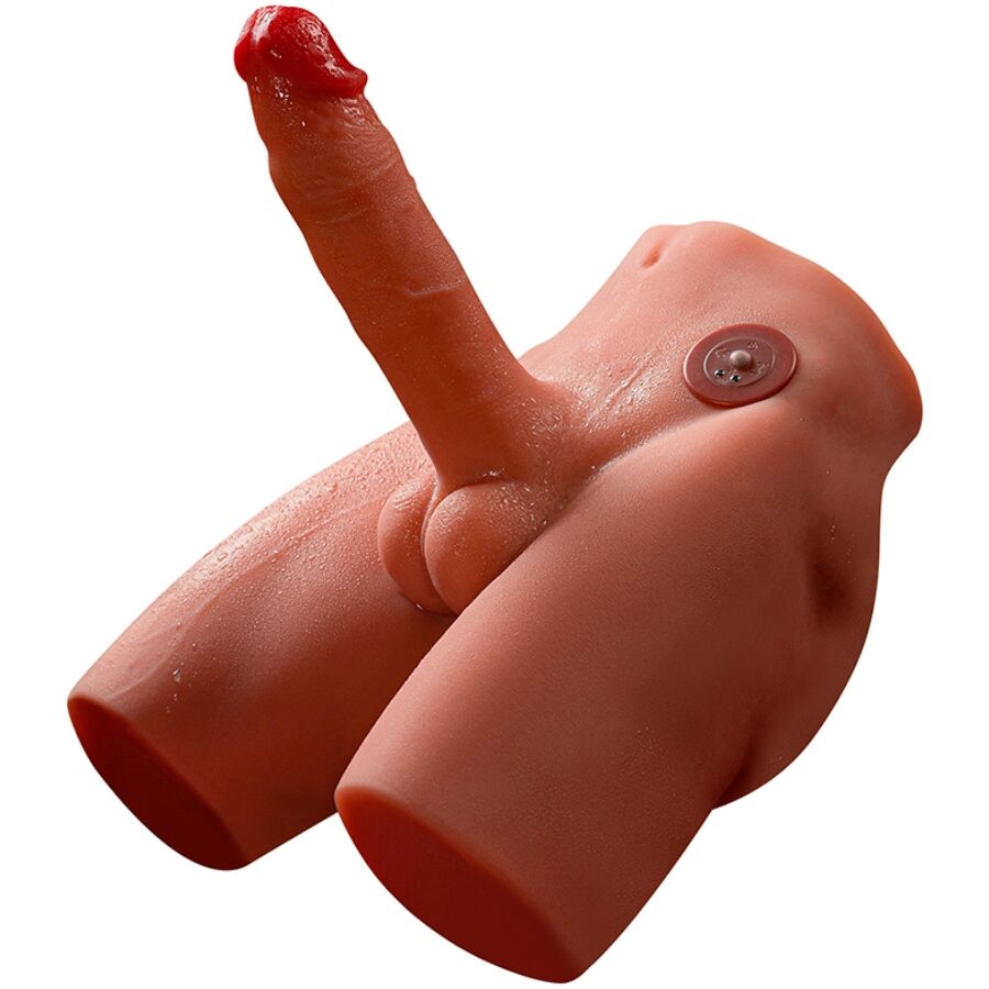 XISE - JASON REALISTISCHE DILDO MASTURBATOR MET STOOT EN VIBRATIE 17 CM
