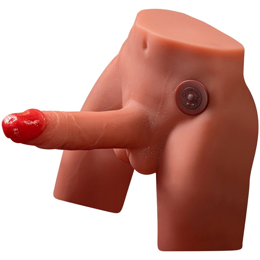XISE - JASON REALISTISCHE DILDO MASTURBATOR MET STOOT EN VIBRATIE 17 CM