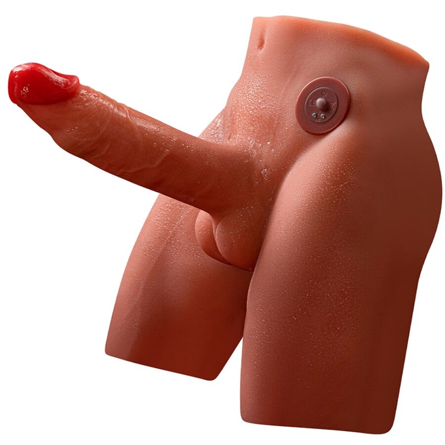 XISE - JASON REALISTISCHE DILDO MASTURBATOR MET STOOT EN VIBRATIE 17 CM