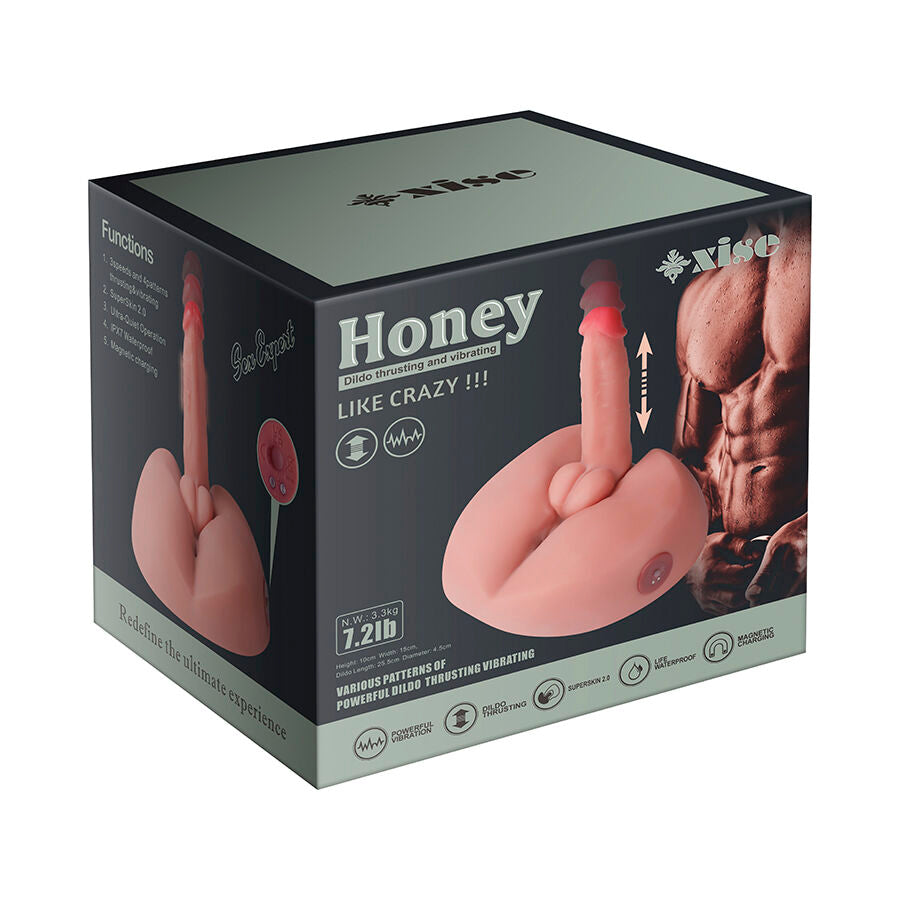 XISE - HONING REALISTISCHE DILDO MASTURBATOR MET VIBRATIE 25 CM
