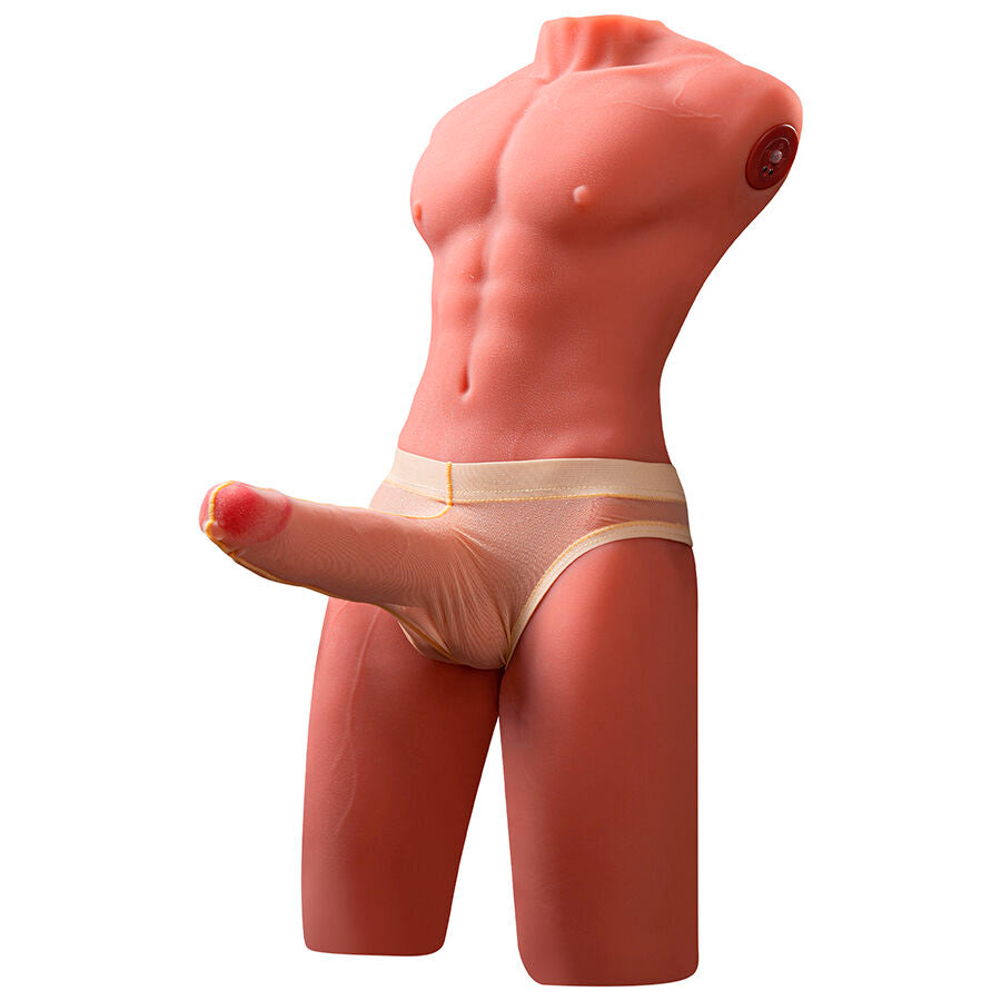 XISE - JASON HALF BODY REALISTISCHE MANNELIJKE TORSO MET STOOT EN VIBRATIE 55 CM