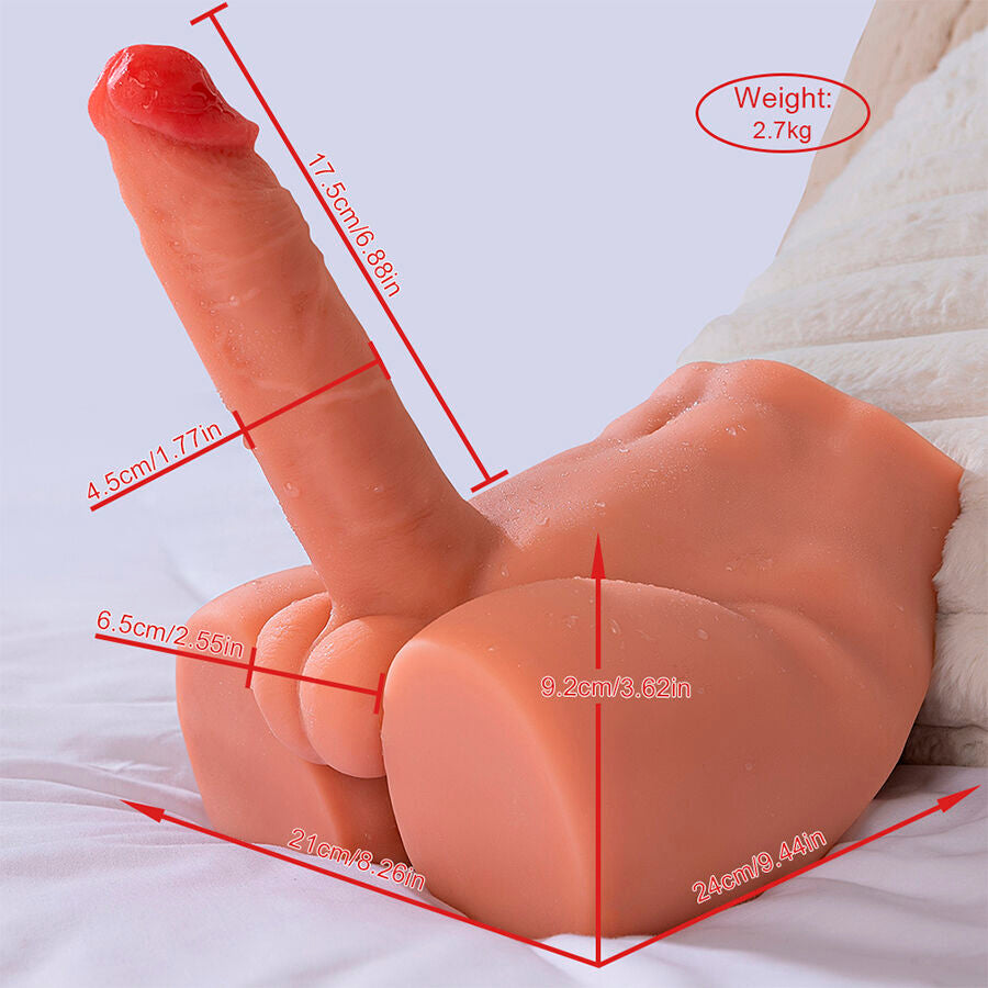 XISE - PEEL DILDO ASS MASTURBATOR REALISTISCHE DILDO VOORPOSITIE MET STOOTGEVOEL 17,5 CM