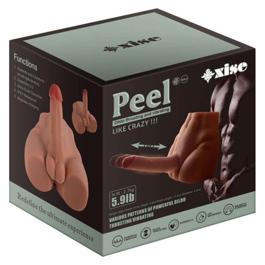 XISE - PEEL DILDO ASS MASTURBATOR REALISTISCHE DILDO VOORPOSITIE MET STOOTGEVOEL 17,5 CM