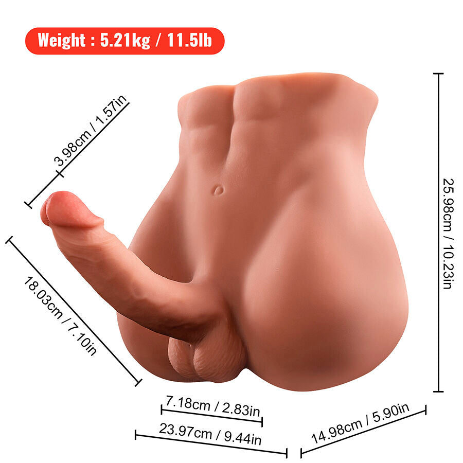 XISE - BERTLETT DILDO ASS REALISTISCHE DILDO EN ANUS MASTURBATOR VOORAANSTAND MET STOOTGEVOEL 18 CM