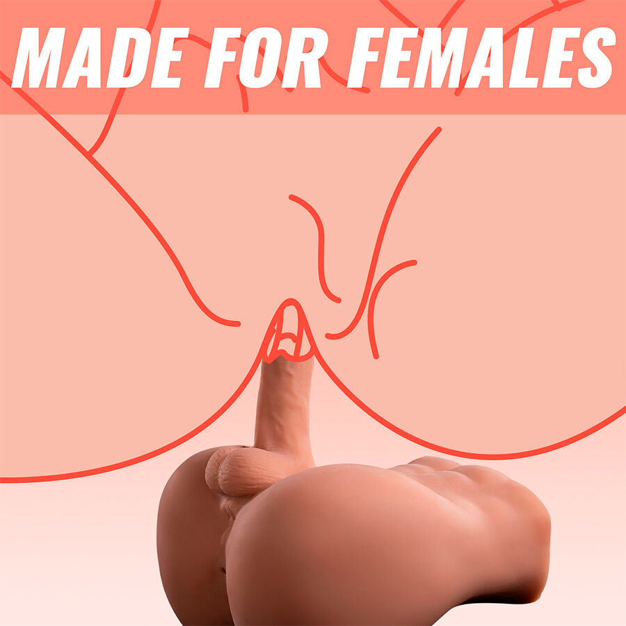 XISE - BERTLETT DILDO ASS REALISTISCHE DILDO EN ANUS MASTURBATOR VOORAANSTAND MET STOOTGEVOEL 18 CM