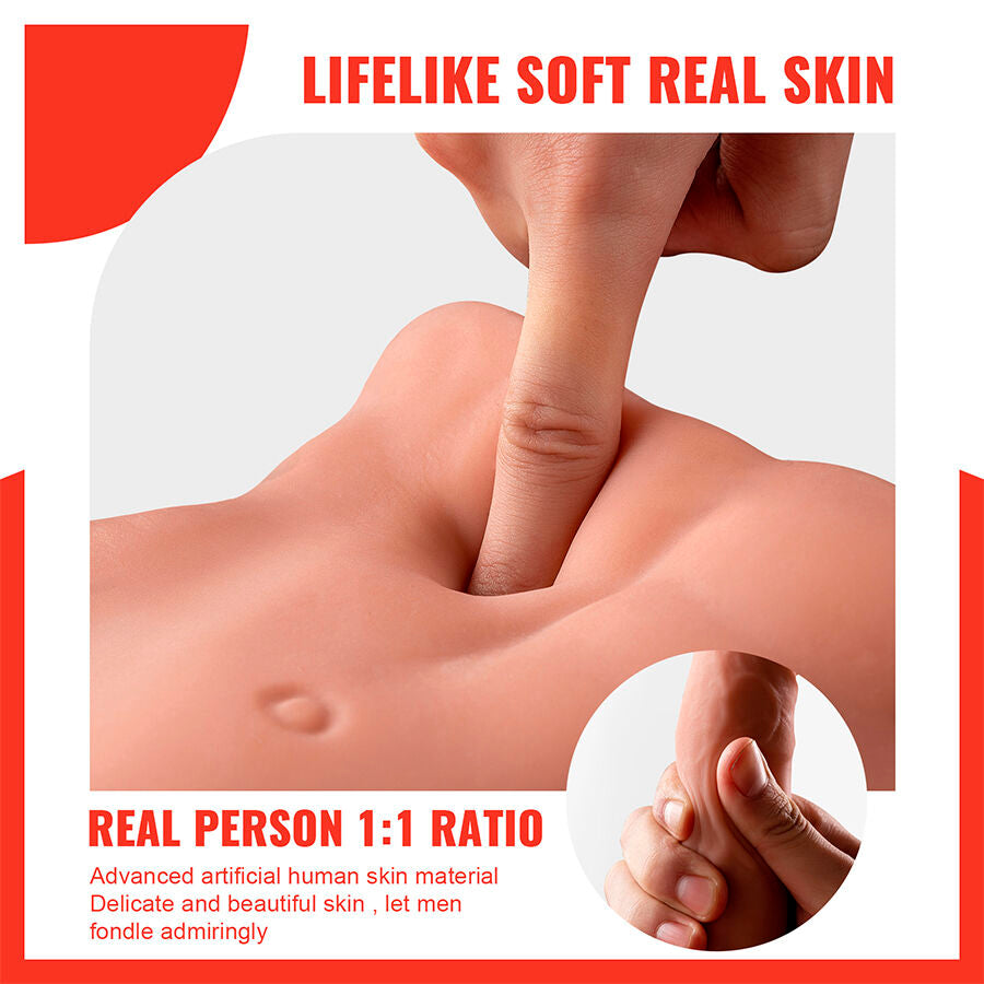 XISE - BERTLETT DILDO ASS REALISTISCHE DILDO EN ANUS MASTURBATOR VOORAANSTAND MET STOOTGEVOEL 18 CM
