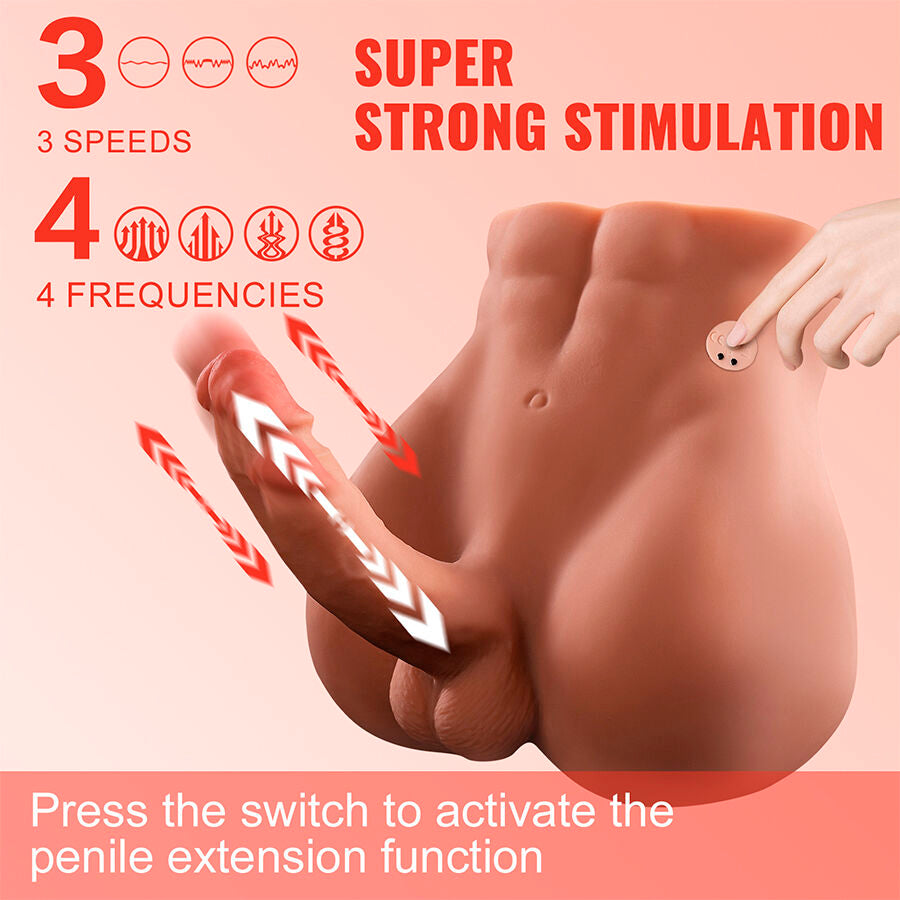 XISE - BERTLETT DILDO ASS REALISTISCHE DILDO EN ANUS MASTURBATOR VOORAANSTAND MET STOOTGEVOEL 18 CM