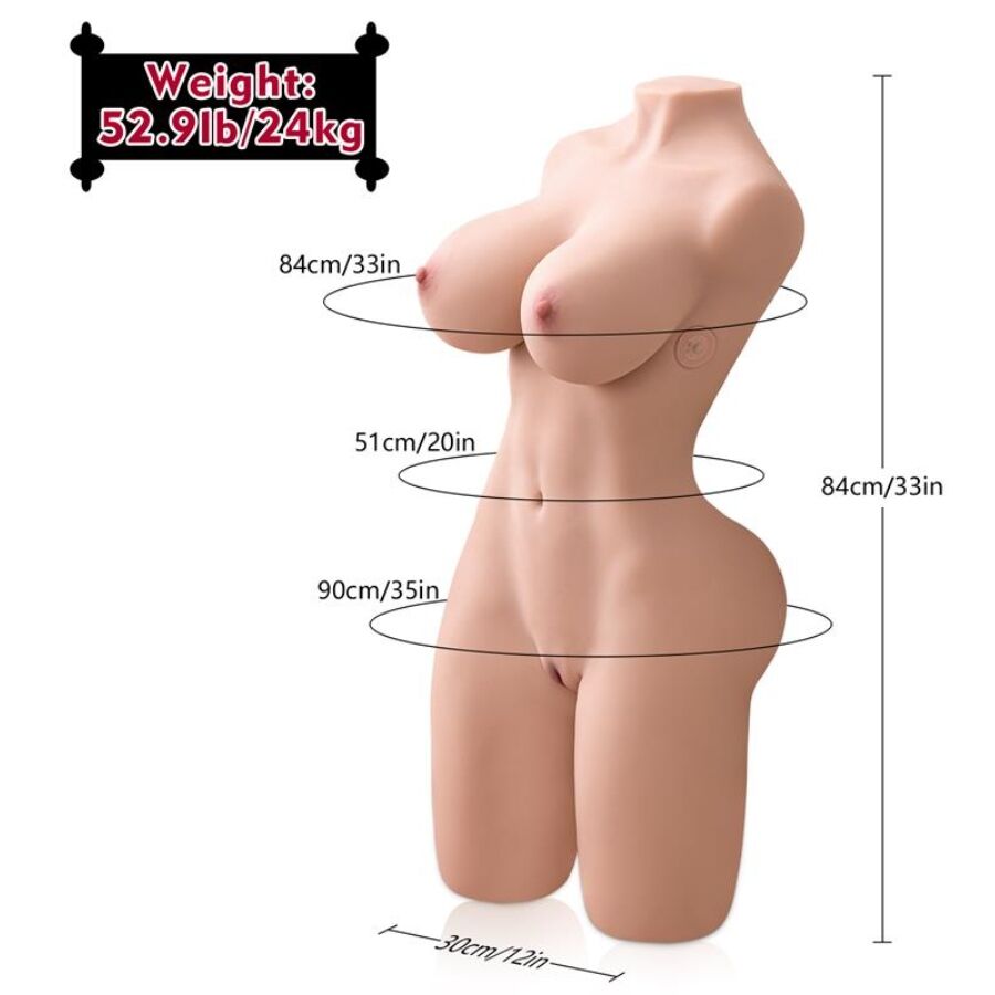 XISE - ERICA STOOT REALISTISCHE TRILLENDE VROUWELIJKE TORSO 84 CM