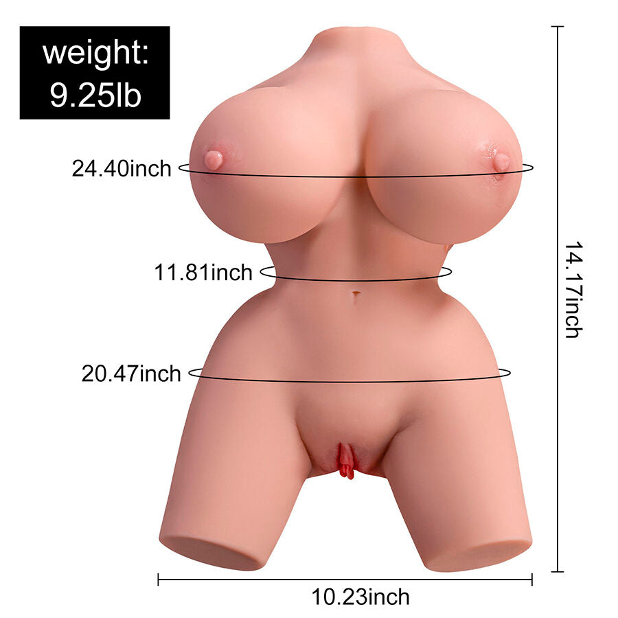 XISE - FRIEDA REALISTISCHE VROUWELIJKE TORSO MET VIBRATIE 36 CM