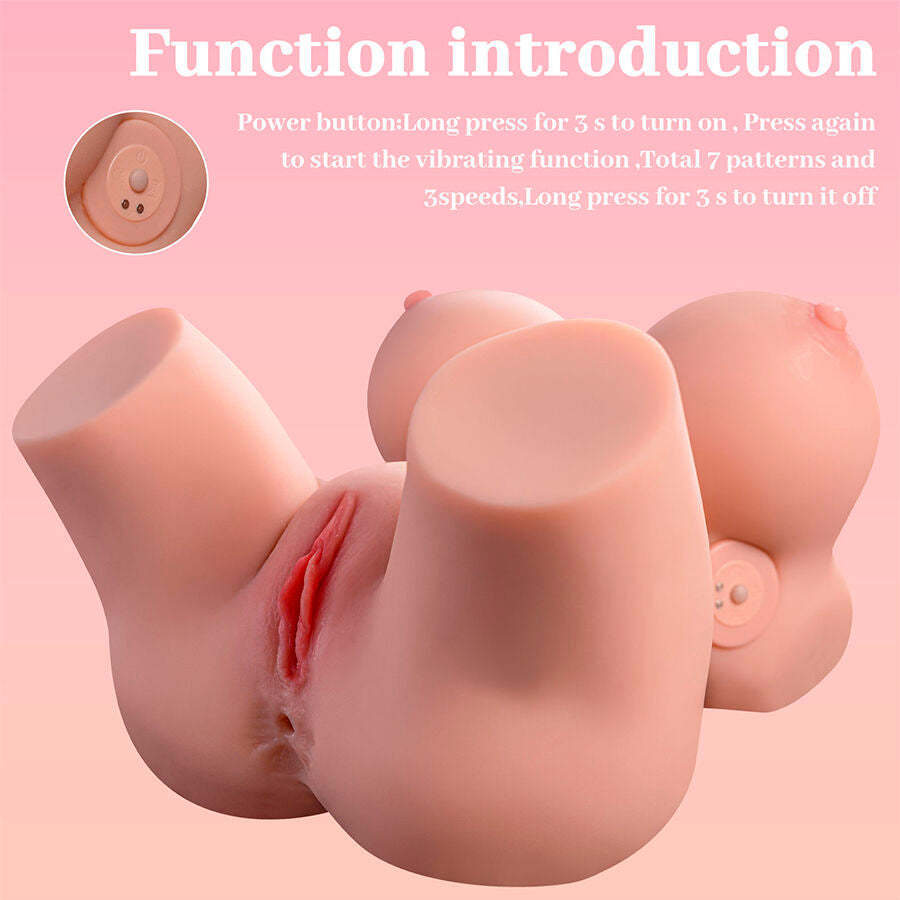 XISE - FRIEDA REALISTISCHE VROUWELIJKE TORSO MET VIBRATIE 36 CM