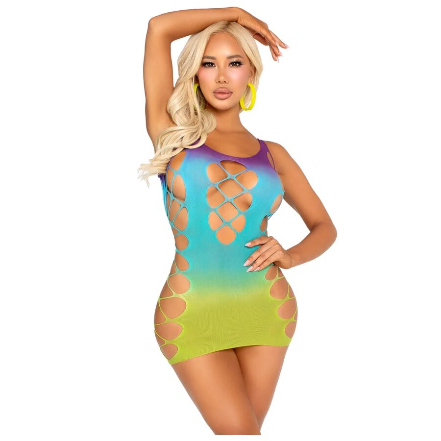 LEG AVENUE - OCEAN NAADLOZE MINI-JURK MET SPLITTEN